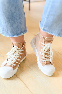 Run Me Down Velvet High Tops in Tan - Happily Ever Atchison Shop Co.
