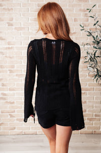 San Tropez Light Weight Knit Cardigan in Black - Happily Ever Atchison Shop Co.