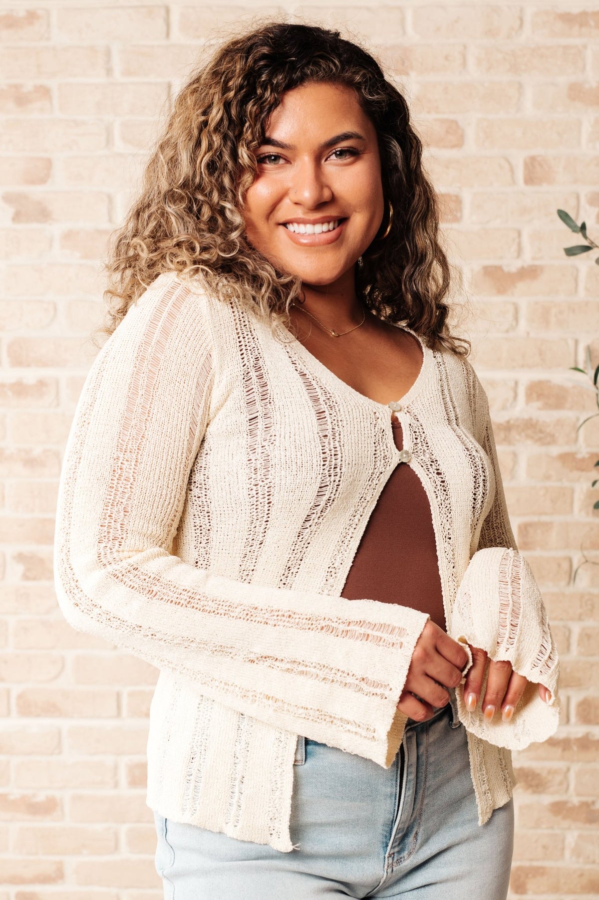 San Tropez Lightweight Knit Cardigan in Cream - Happily Ever Atchison Shop Co.