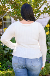 Sasha Fuzzy Twist Detail Sweater In Ivory - Happily Ever Atchison Shop Co.