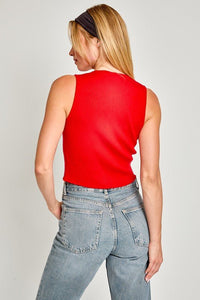 Satin Bow Detail Sleeveless Sweater Top - Happily Ever Atchison Shop Co.