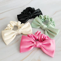 Satin Bow Tie Hair Scrunch - Happily Ever Atchison Shop Co.