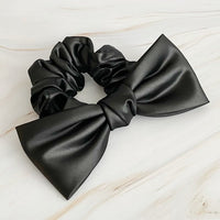 Satin Bow Tie Hair Scrunch - Happily Ever Atchison Shop Co.