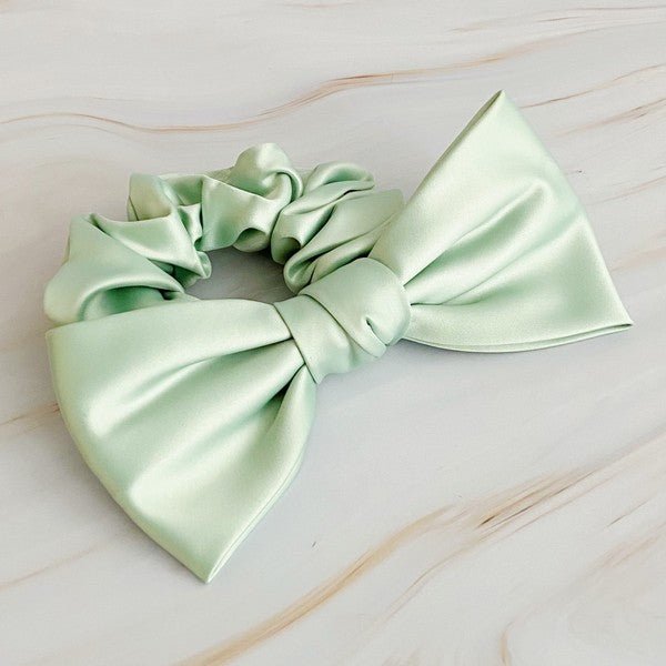 Satin Bow Tie Hair Scrunch - Happily Ever Atchison Shop Co.