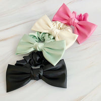 Satin Bow Tie Hair Scrunch - Happily Ever Atchison Shop Co.