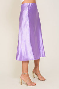 Satin Midi Flare Skirt - Happily Ever Atchison Shop Co.