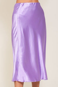 Satin Midi Flare Skirt - Happily Ever Atchison Shop Co.