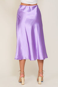 Satin Midi Flare Skirt - Happily Ever Atchison Shop Co.