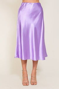 Satin Midi Flare Skirt - Happily Ever Atchison Shop Co.