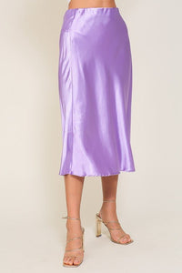 Satin Midi Flare Skirt - Happily Ever Atchison Shop Co.