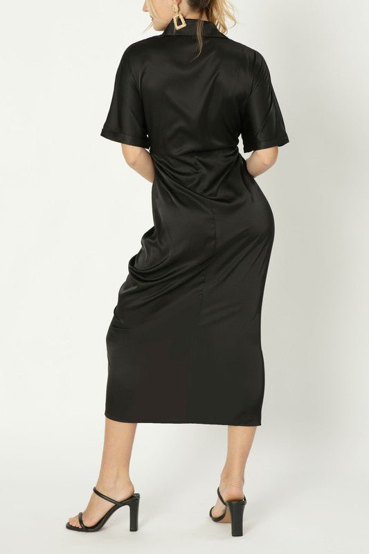 Satin Wrap Maxi Dress - Happily Ever Atchison Shop Co.