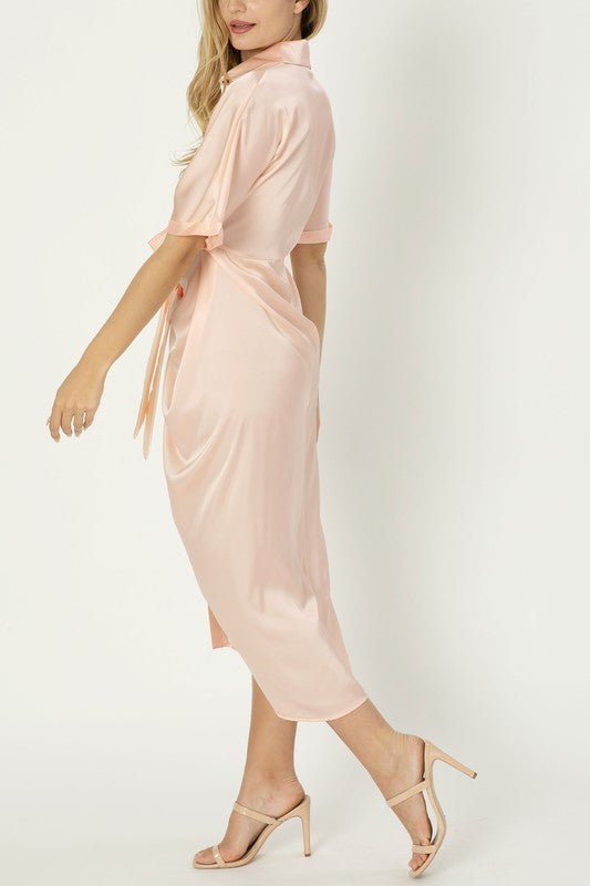 Satin Wrap Maxi Dress - Happily Ever Atchison Shop Co.