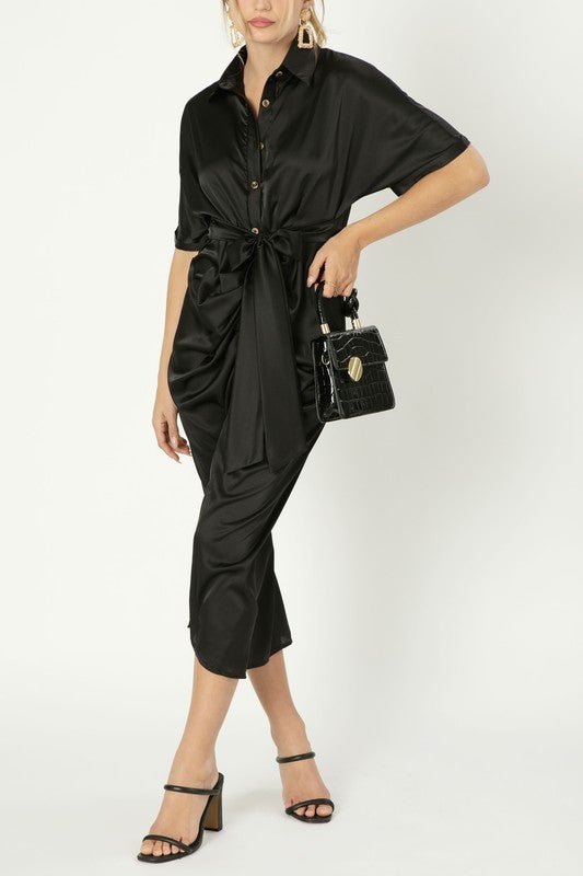 Satin Wrap Maxi Dress - Happily Ever Atchison Shop Co.