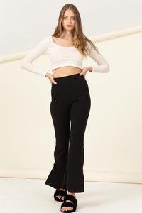 Scoop Neck Long Sleeve Crop Top - Happily Ever Atchison Shop Co.