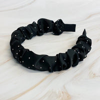 Scrunched Satin Jewel Dotted Headband - Happily Ever Atchison Shop Co.