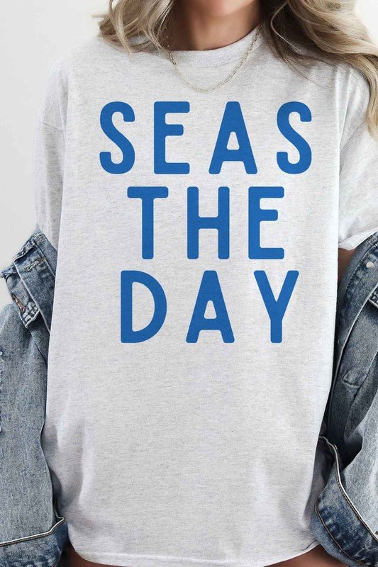 SEAS THE DAY OVERSIZED GRAPHIC TEE - Happily Ever Atchison Shop Co.
