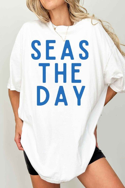 SEAS THE DAY OVERSIZED GRAPHIC TEE - Happily Ever Atchison Shop Co.