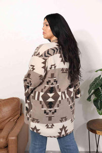 Sew In Love Full Size Cardigan with Aztec Pattern - Happily Ever Atchison Shop Co.