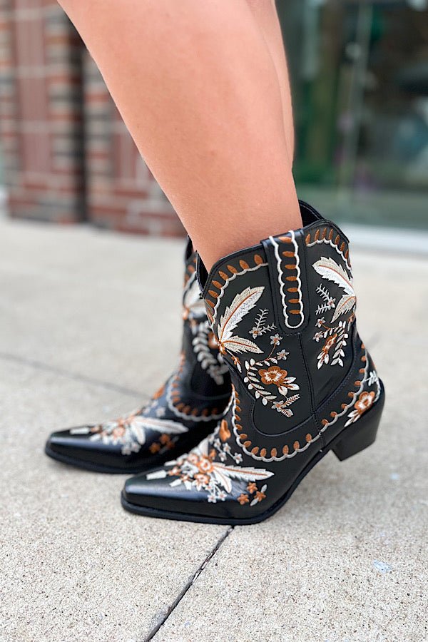 Shania Black Western Bootie - Happily Ever Atchison Shop Co.