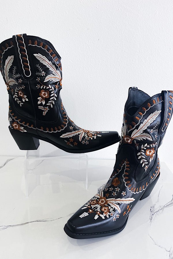 Shania Black Western Bootie - Happily Ever Atchison Shop Co.