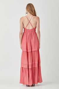 Shirred Ruffle Folded Detail Maxi Dress - Happily Ever Atchison Shop Co.