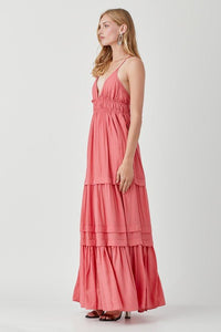 Shirred Ruffle Folded Detail Maxi Dress - Happily Ever Atchison Shop Co.