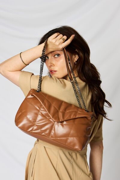 SHOMICO PU Leather Chain Handbag - Happily Ever Atchison Shop Co.