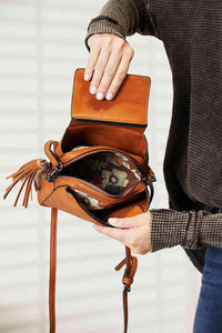 SHOMICO PU Leather Crossbody Bag with Tassel - Happily Ever Atchison Shop Co.