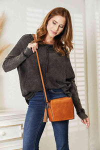 SHOMICO PU Leather Crossbody Bag with Tassel - Happily Ever Atchison Shop Co.