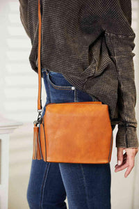 SHOMICO PU Leather Crossbody Bag with Tassel - Happily Ever Atchison Shop Co.