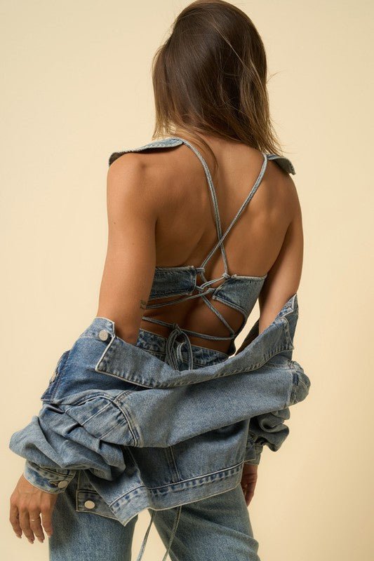 SIDE SLIT BACKLESS JUMPSUIT - Happily Ever Atchison Shop Co.