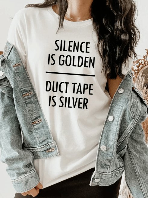 Silence Is Golden Graphic Tee - Happily Ever Atchison Shop Co.
