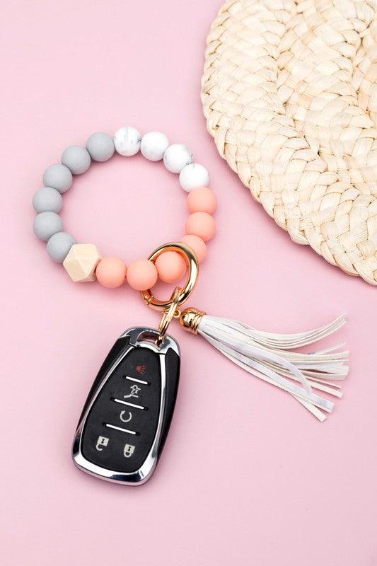 Silicone Color Block Key Ring Bracelet - Happily Ever Atchison Shop Co.