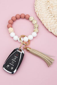 Silicone Gold Leo Key Ring Bracelet - Happily Ever Atchison Shop Co.