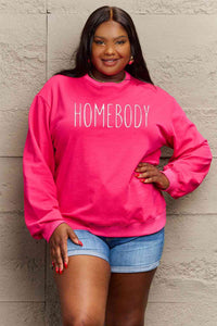 Simply Love Full Size HOMEBODY Graphic Sweatshirt - Happily Ever Atchison Shop Co.