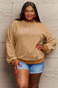 Simply Love Full Size HOMEBODY Graphic Sweatshirt - Happily Ever Atchison Shop Co.