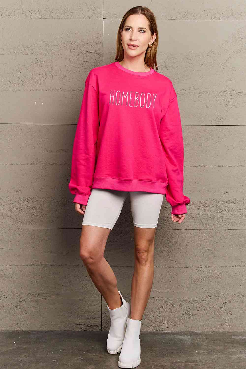 Simply Love Full Size HOMEBODY Graphic Sweatshirt - Happily Ever Atchison Shop Co.