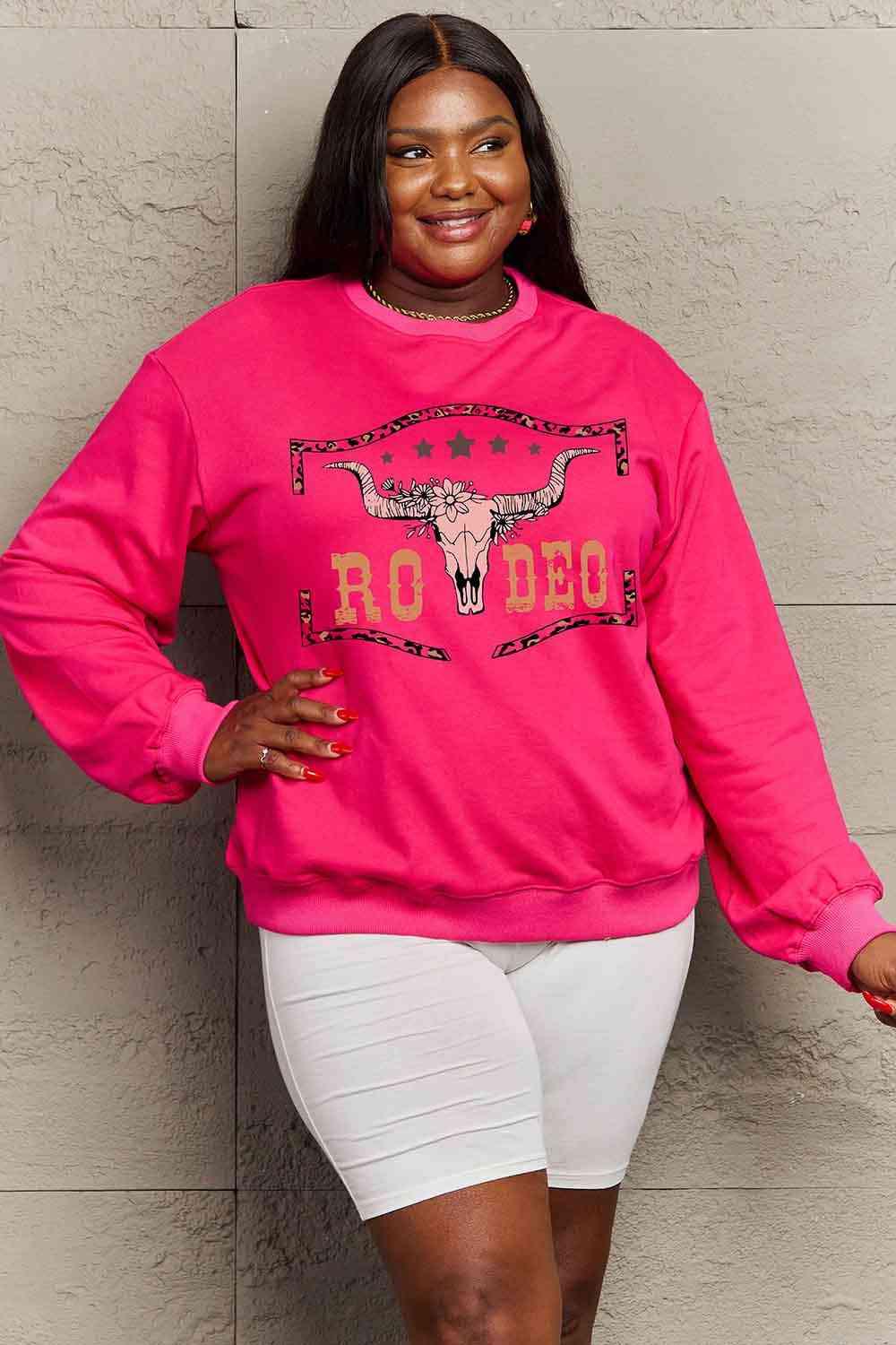 Simply Love Simply Love Full Size Round Neck Dropped Shoulder RODEO Graphic Sweatshirt - Happily Ever Atchison Shop Co.