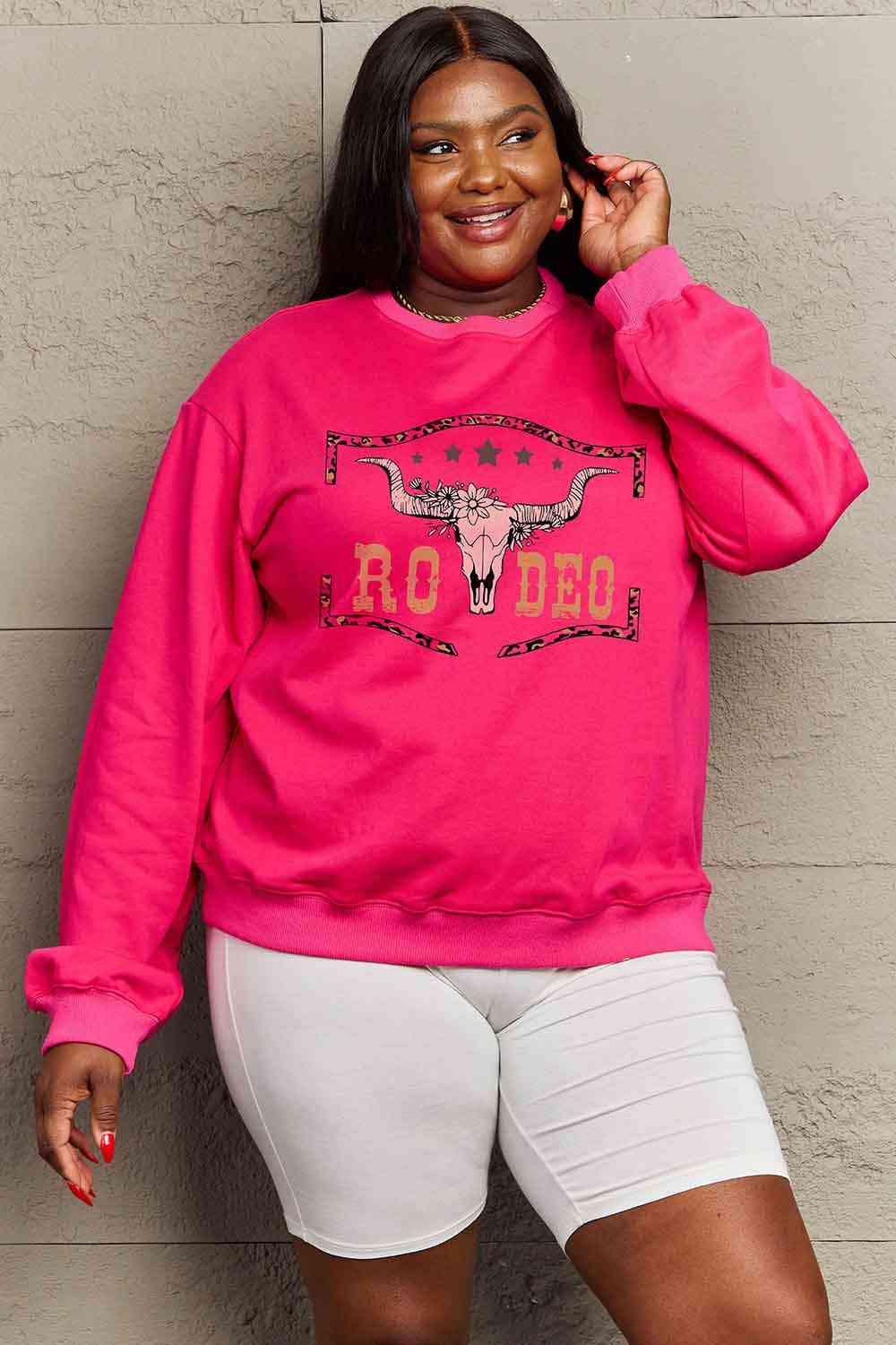 Simply Love Simply Love Full Size Round Neck Dropped Shoulder RODEO Graphic Sweatshirt - Happily Ever Atchison Shop Co.