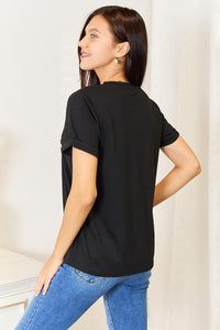 Simply Love Slogan Graphic Cuffed Sleeve T - Shirt - Happily Ever Atchison Shop Co.