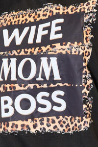 Simply Love WIFE MOM BOSS Leopard Graphic T - Shirt - Happily Ever Atchison Shop Co.