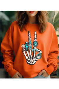 Skeleton Concho Rings Graphic Fleece Sweatshirts - Happily Ever Atchison Shop Co.