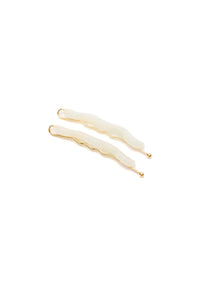 Sleek Waves Hair Clip in White Tortoise - Happily Ever Atchison Shop Co.