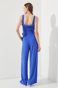 SLEEVELESS ADJUSTABLE STRAP BUTTON DOWN JUMPSUIT - Happily Ever Atchison Shop Co.