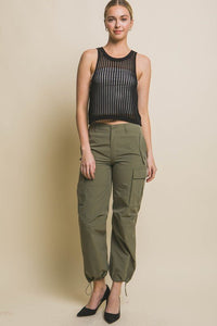 Sleeveless Open Knit Crop Top - Happily Ever Atchison Shop Co.