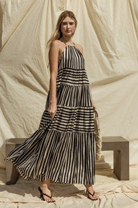 Sleeveless Stripe Maxi Tiered Dress - Happily Ever Atchison Shop Co.