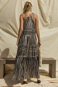 Sleeveless Stripe Maxi Tiered Dress - Happily Ever Atchison Shop Co.