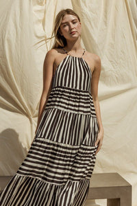 Sleeveless Stripe Maxi Tiered Dress - Happily Ever Atchison Shop Co.