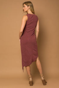 Sleeveless Twist Wrap Rib Midi Dress - Happily Ever Atchison Shop Co.