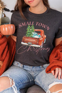 SMALL TOWN CHRISTMAS SHORT SLEEVE GRAPHIC TEE - Happily Ever Atchison Shop Co.